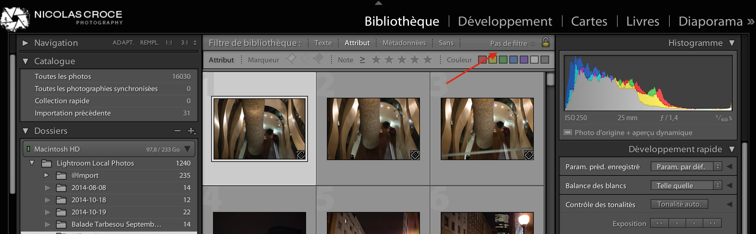 1 filtre lightroom