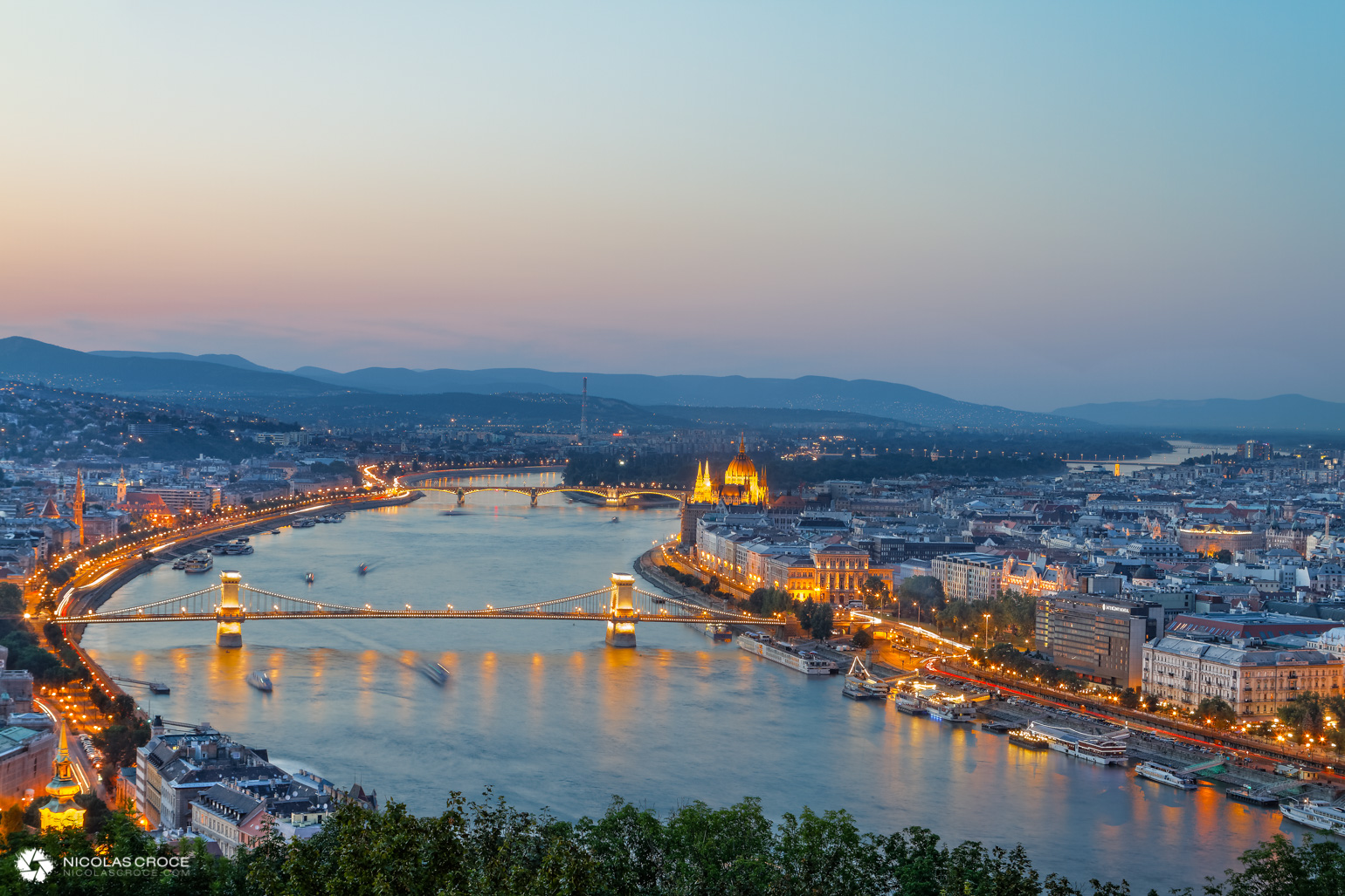 Coucher de soleil sur Budapest