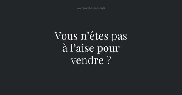 Vous n’êtes pas à l’aise pour vendre ?