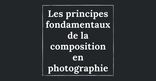 Les principes fondamentaux de la composition d'une photo